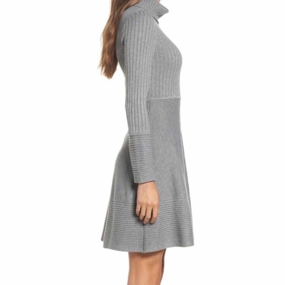 Eliza J Gray Classic Women's Turtleneck Fit & Flare Knit Sweater Dress XS - Picture 3 of 12